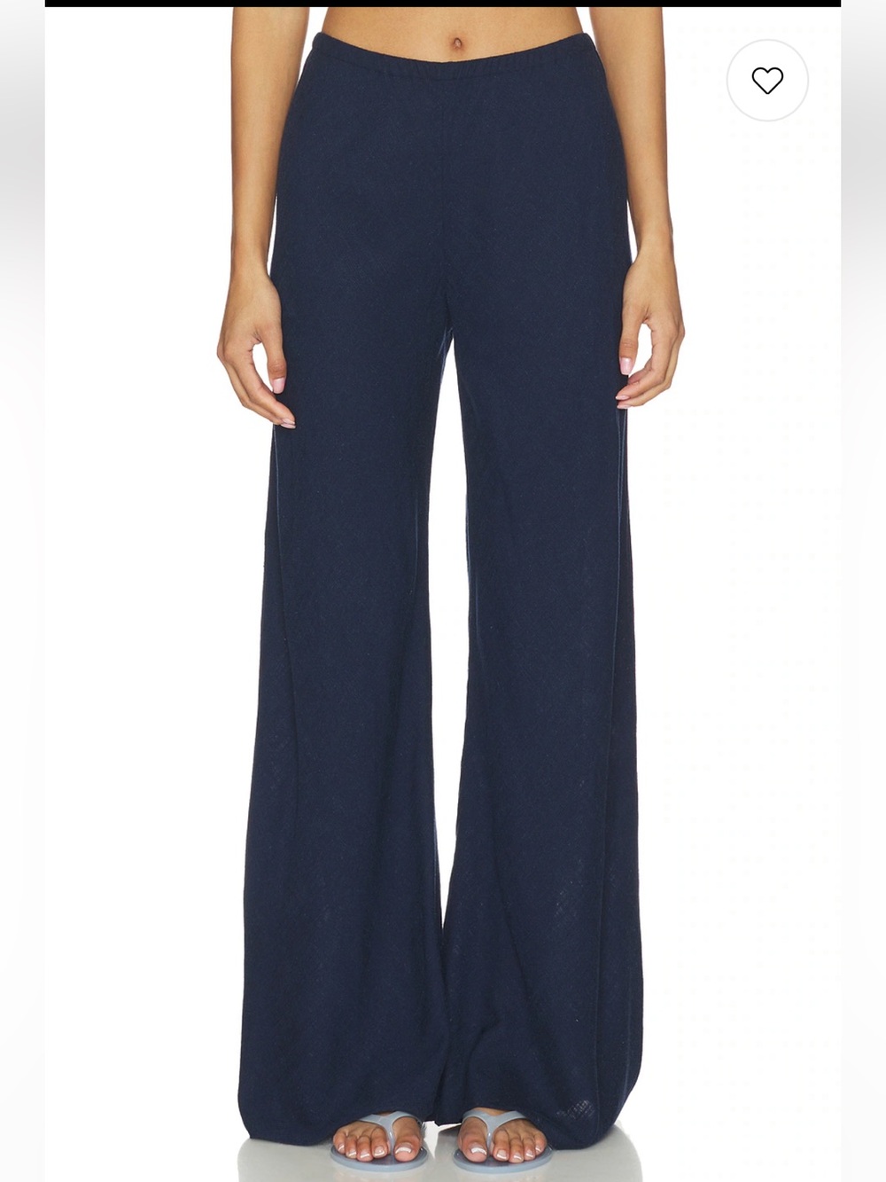 La Ligne Linen Colby Navy Wide-Leg Pants